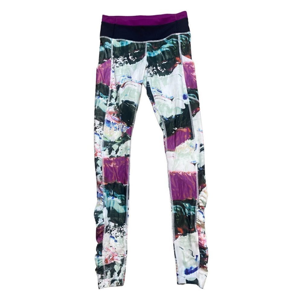 𝅺Lululemon Speed Tight III Luxtreme Leggings Multi Plum Size 4 - Picture 2 of 7